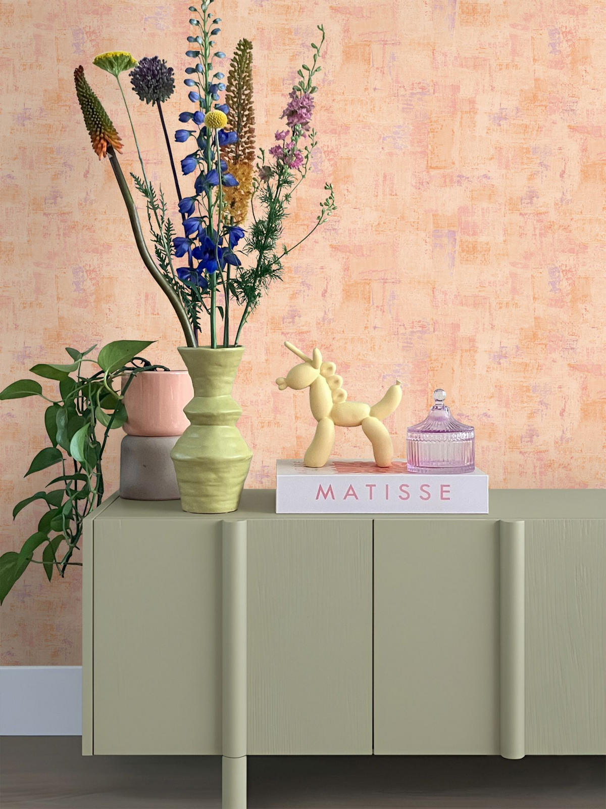 TAPETE mit malerischem Effekt 50 x 900 cm - Pink, Papier (50/900cm) - ESTAhome
