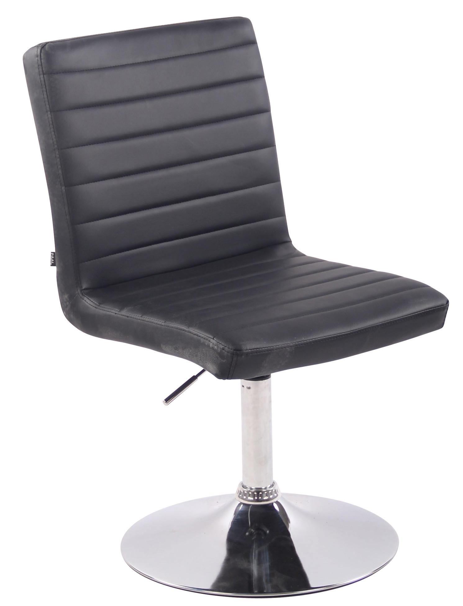 DREHSTUHL Lederlook schwarz - Chromfarben/Schwarz, Textil/Metall (44/81/60cm) - CLP