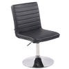 DREHSTUHL Lederlook schwarz - Chromfarben/Schwarz, Textil/Metall (44/81/60cm) - CLP