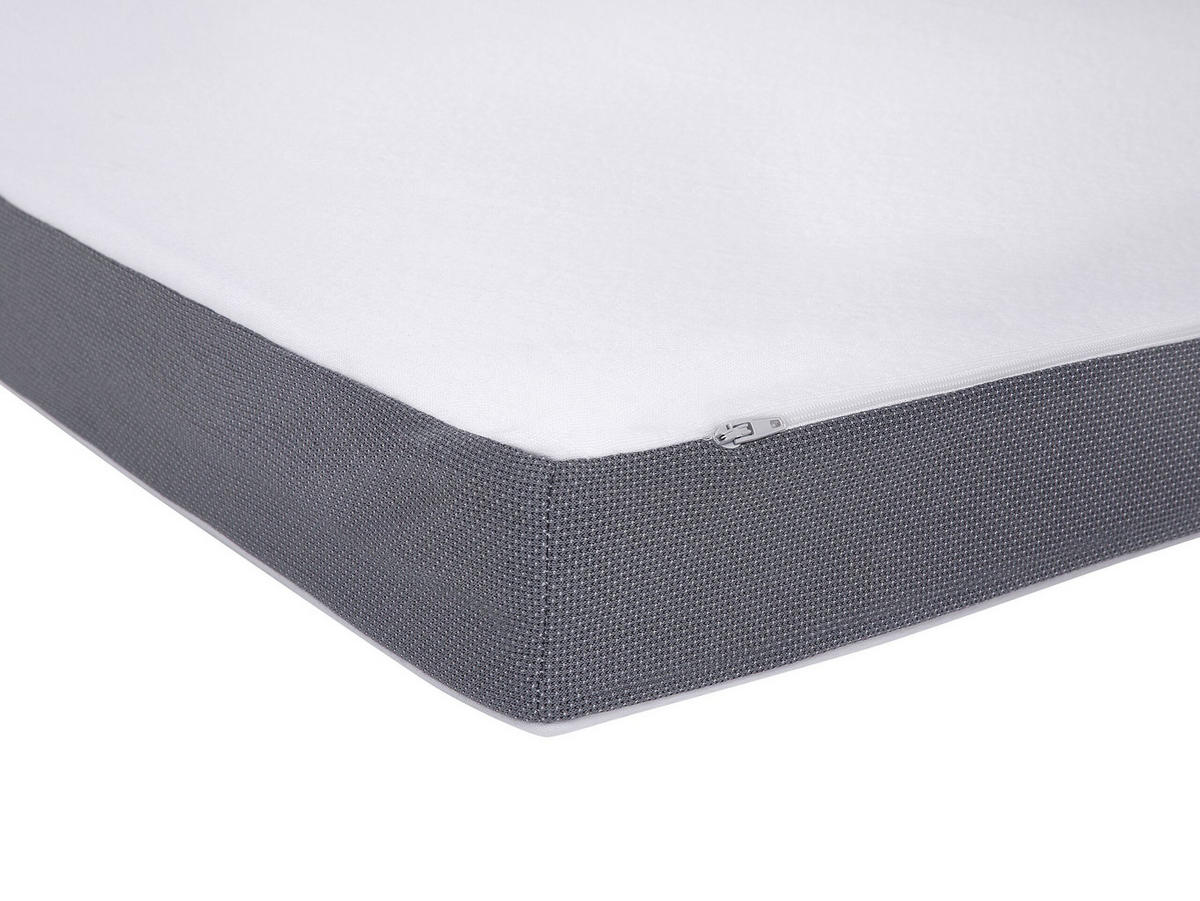 MATRATZENTOPPER 90/200 cm Comfy - Weiß/Grau, Textil (90/200cm) - Beliani