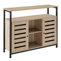 SIDEBOARD Warrington,mit höhenverstellbaren Kunststofffüßen, 100 x 37 x 82 cm,Industrial Holz hell, Eiche Sonoma - Naturfarben, Holzwerkstoff (37/82/100cm) - tectake