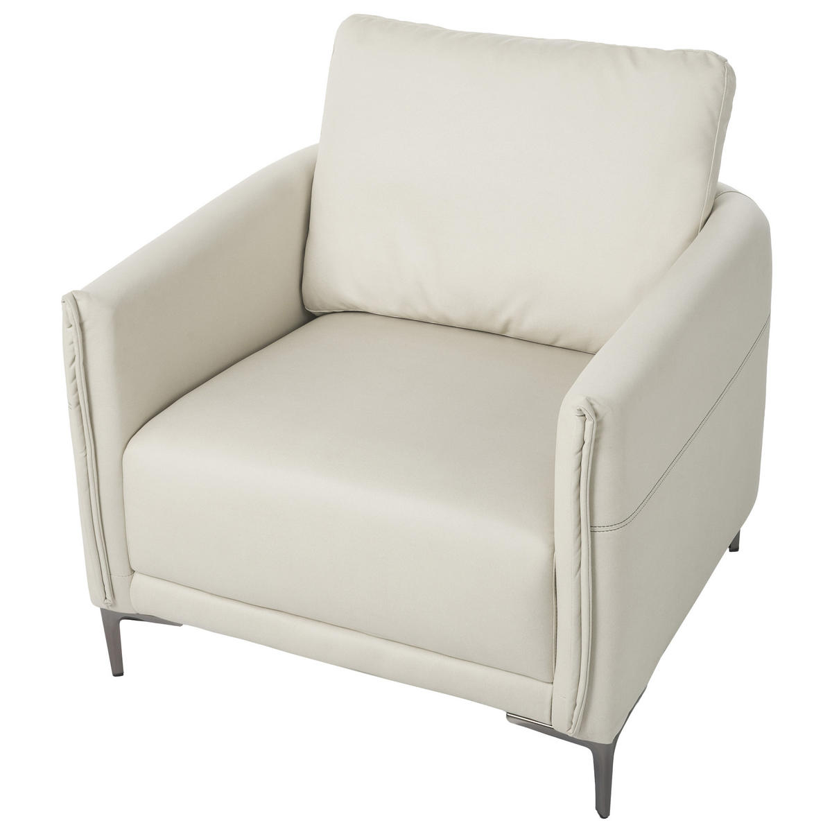 SOFA-SET 6-Sitzer Stoff Hellbeige Cilens - Beige/Silberfarben, Textil (212/93/83cm) - Beliani