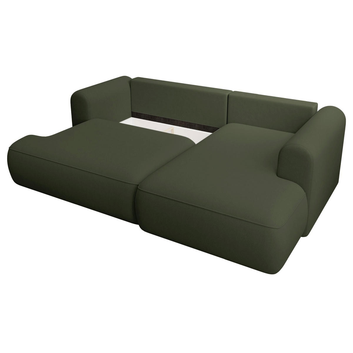 ROHOVÁ rozkladacia pohovka Ovo Mini olivovozelená, zamatový poťah Easy-Clean - olivovozelená/čierna, textil/plast (156/238cm) - Selsey