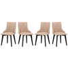 ESSZIMMERSTUHL 4x "MONTI 5", schwarz, zetta 291, Nähte: Muschel - Ecru/Beige, Holz (43/83/40cm) - Leaf Design