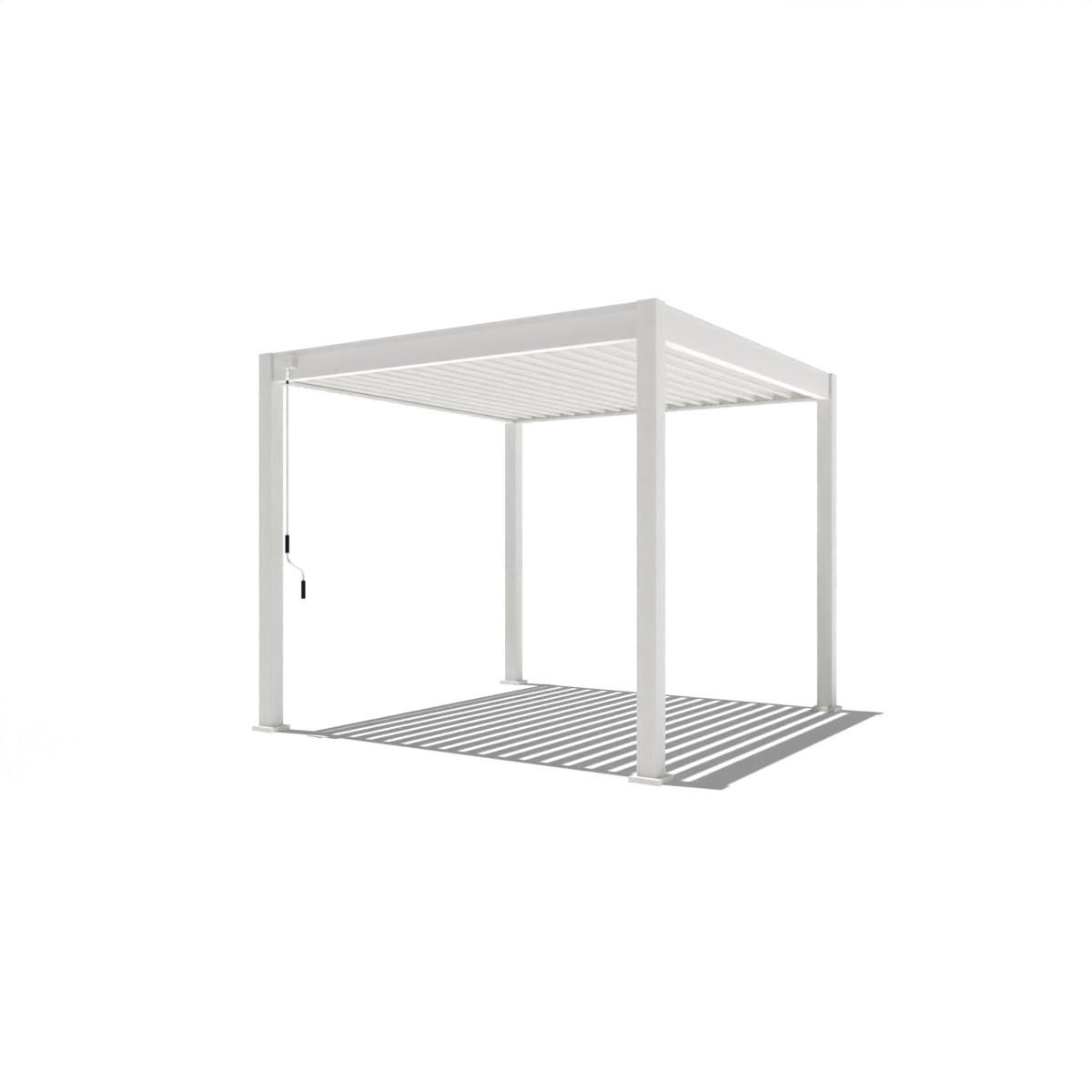 PERGOLA Terrassenüberdachung Trumpf | Alu-Stahl | Lamellendach | 3 x 3 M | weiss | freistehend - Weiß, Metall (300/255/300cm) - PergoLine