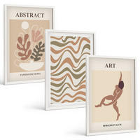 BILDER SET 3er Set - 40x60 cm Weißer Rahmen - Matisse Boho abstrakte Muster - Weiß, Kunststoff (40/60cm) - TULUP
