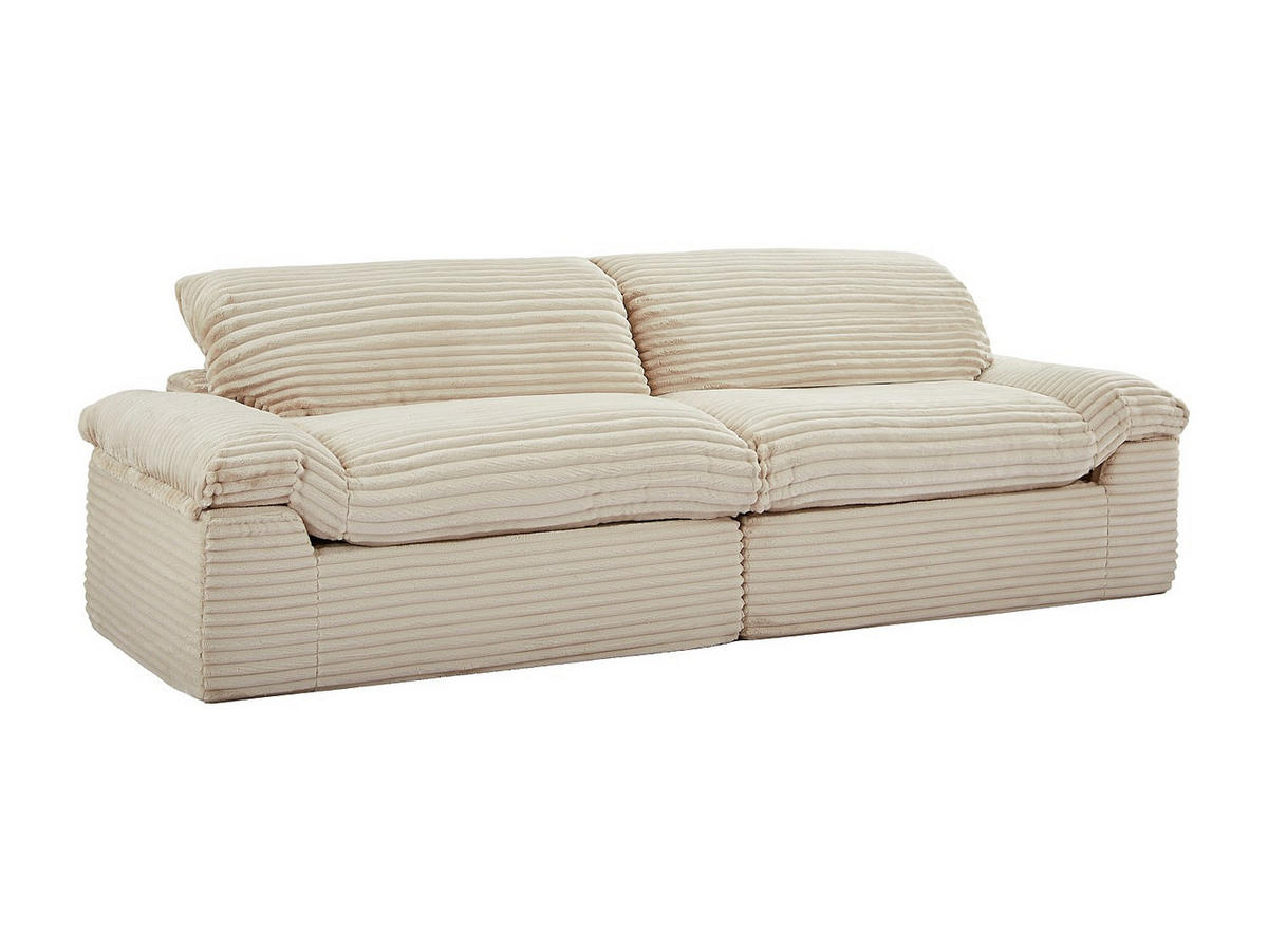 SOFA - 4 Personen - samt - beige Sobosa - Beige, Textil (306/79/106cm) - Vente-Unique