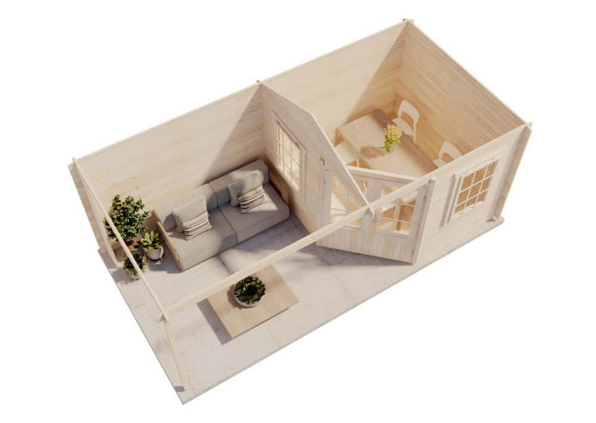 GARTENHAUS Holz Mosel - Naturfarben, Holz (614/274/317cm) - Alpholz