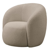 SESSEL - Bouclé - Taupe/Schwarz, Kunststoff/Textil (89/76/83cm) - home24