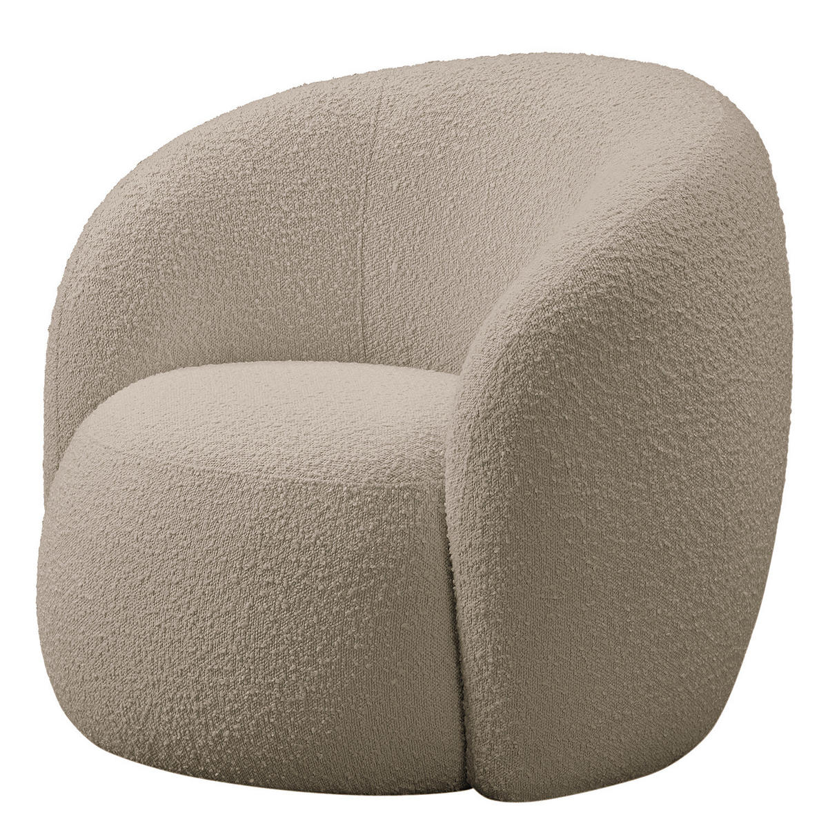 SESSEL - Bouclé - Taupe/Schwarz, Kunststoff/Textil (89/76/83cm) - home24