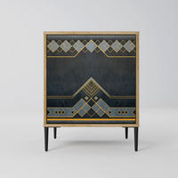 SIDEBOARD ROYAL ORDINARINESS, Eichefarben, 57,5x42x72,5 cm, Schwarze Metallfüße - Eichefarben/Multicolor, Holzwerkstoff/Metall (57.5/72.5/42cm) - SpaceRebels