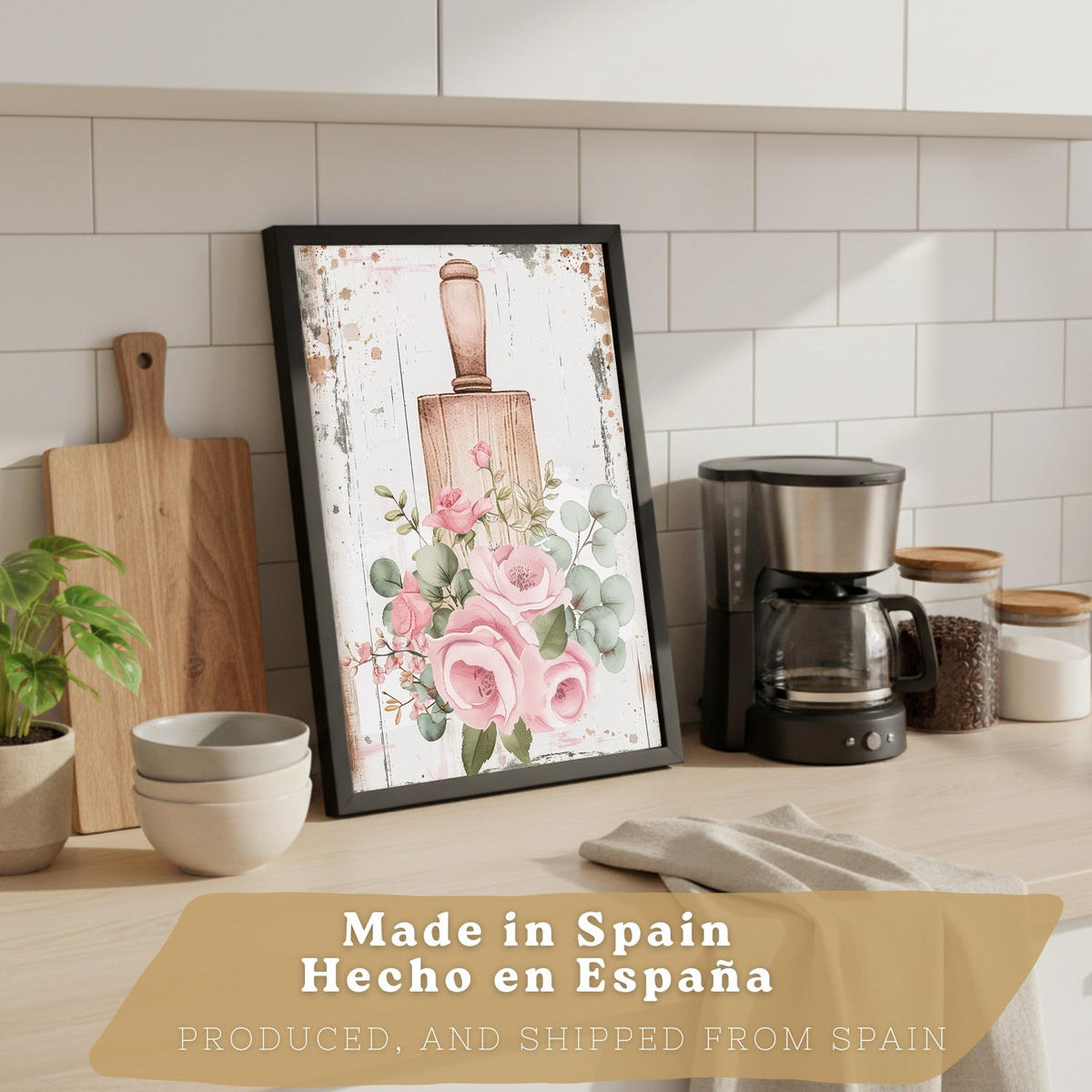 PLAKAT Sada 4 Pečení A3 Černý rám - černá, papír (29.7/1/42cm) - Nacnic