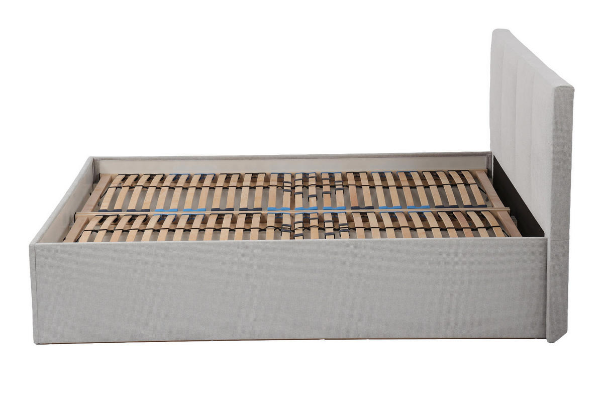 POLSTERBETT Dalas Grau 160 x 200 x 40 cm Stauraum Mit hochwertiger Matratze H3 (bis 120 kg) und Lattenrost - Grau, Holz (160/200cm) - Halmon Schlafkomfort Betten 