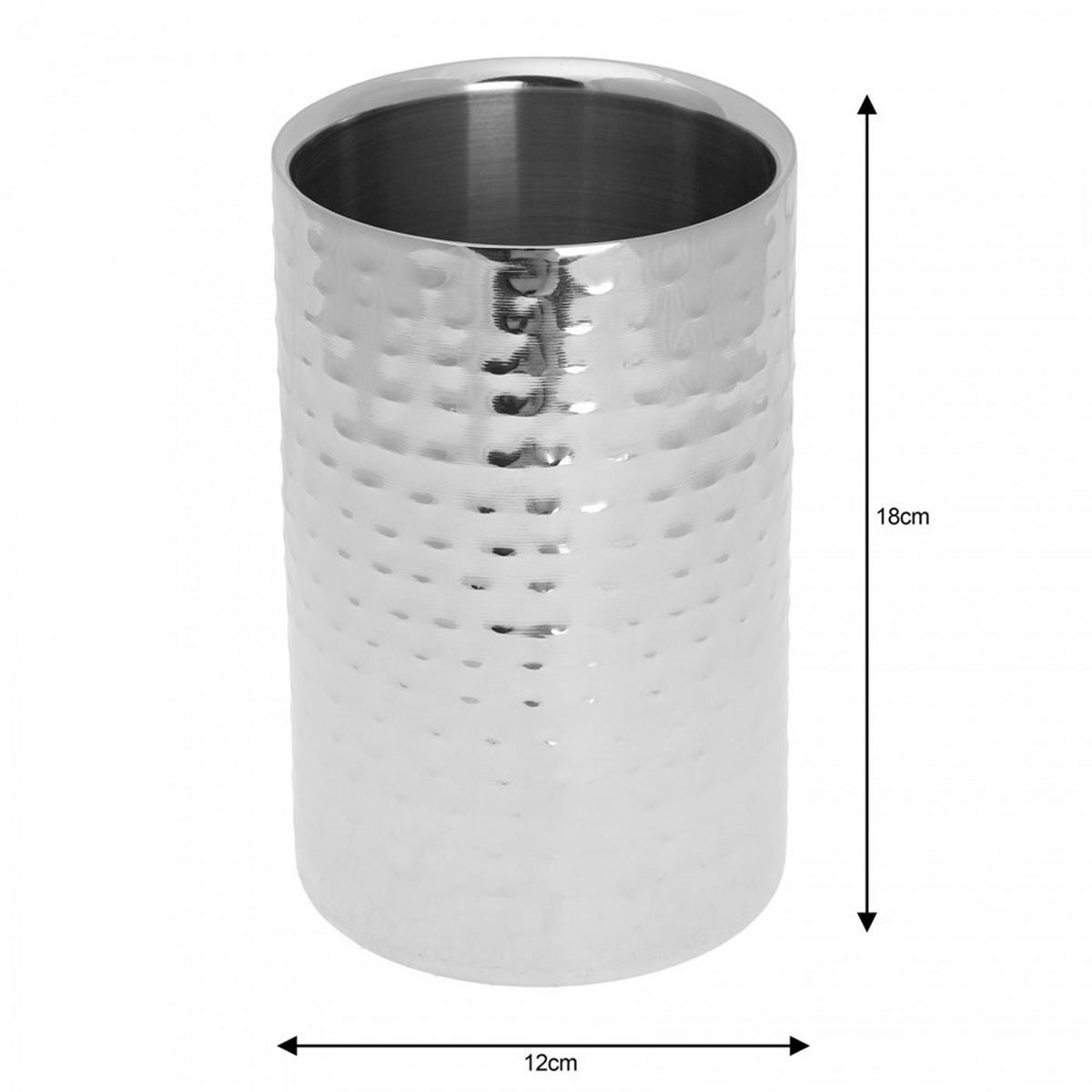 FLASCHENKÜHLER Silber 12/12/18 cm KH1504 - Silberfarben, Metall (22/18cm) - Kinghoff 