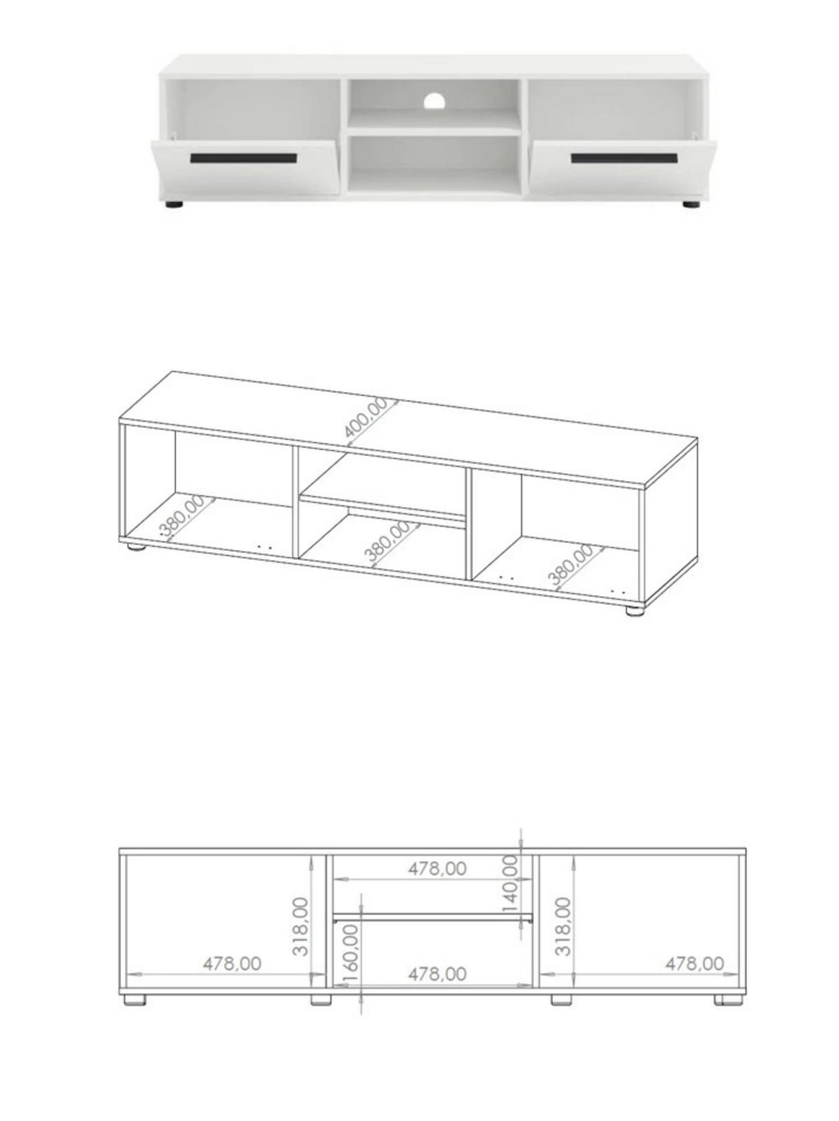 TV-SCHRANK Modena 150cm in Kaschmirfarbe - Kaschmir/Schwarz, Holzwerkstoff/Kunststoff (150/38/40cm) - Ravio