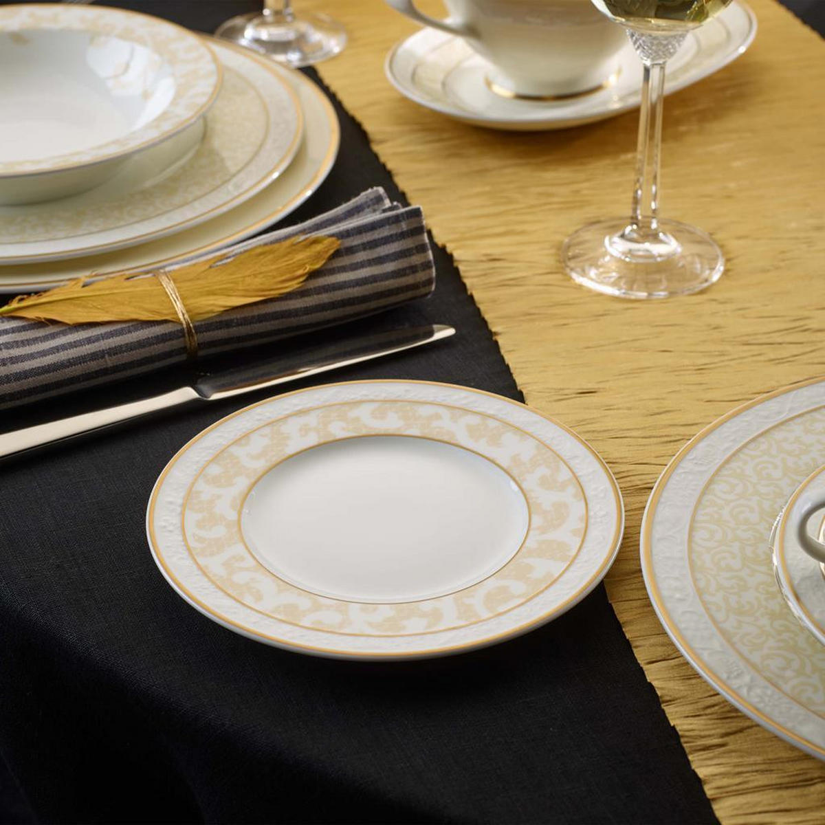 BROTTELLER Ivoire weiß-gold ø 18 cm 6er Set - Goldfarben/Weiß, Keramik (18cm) - Villeroy & Boch