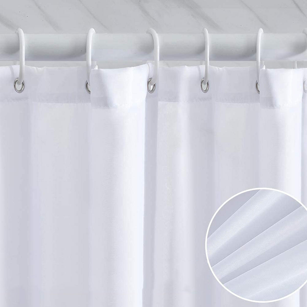 DUSCHVORHANG Blau 120 x 200 cm Polyester wasserdicht schimmelresistent modern - Blau, Textil (120/200cm) - MCBOSON