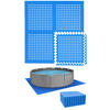 POOLMATTEN für 244 cm Pool - 28 EVA Matten 62 cm Blau - Blau, Kunststoff (62/62cm) - eyepower