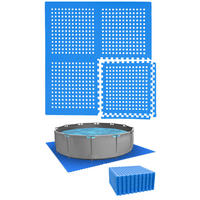 POOLMATTEN für 244 cm Pool - 28 EVA Matten 62 cm Blau - Blau, Kunststoff (62/62cm) - eyepower