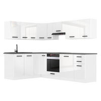 KÜCHE L-Form Janet, mit Arbeitsplatten, Weiß Hochglanz - Weiß Hochglanz, Holz (360/204/60cm) - B BELINI GROUP