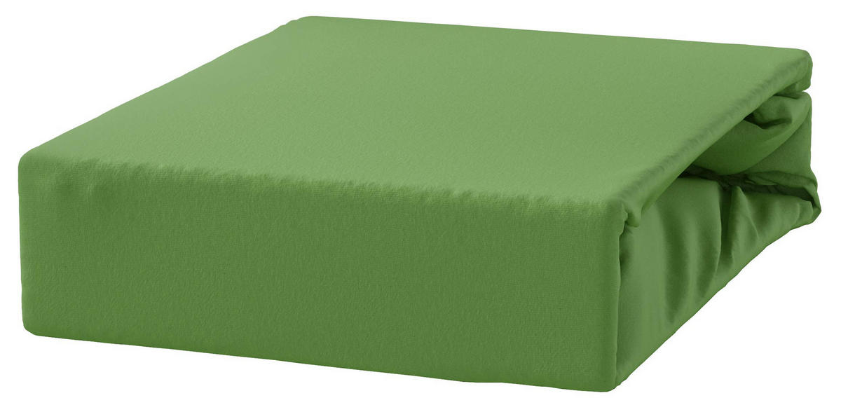 SPANNBETTLAKEN 90/180 cm, Jersey Elastisch 100 % Baumwolle Grüner Apfel - Grün, Textil (90/180cm) - Best For Home