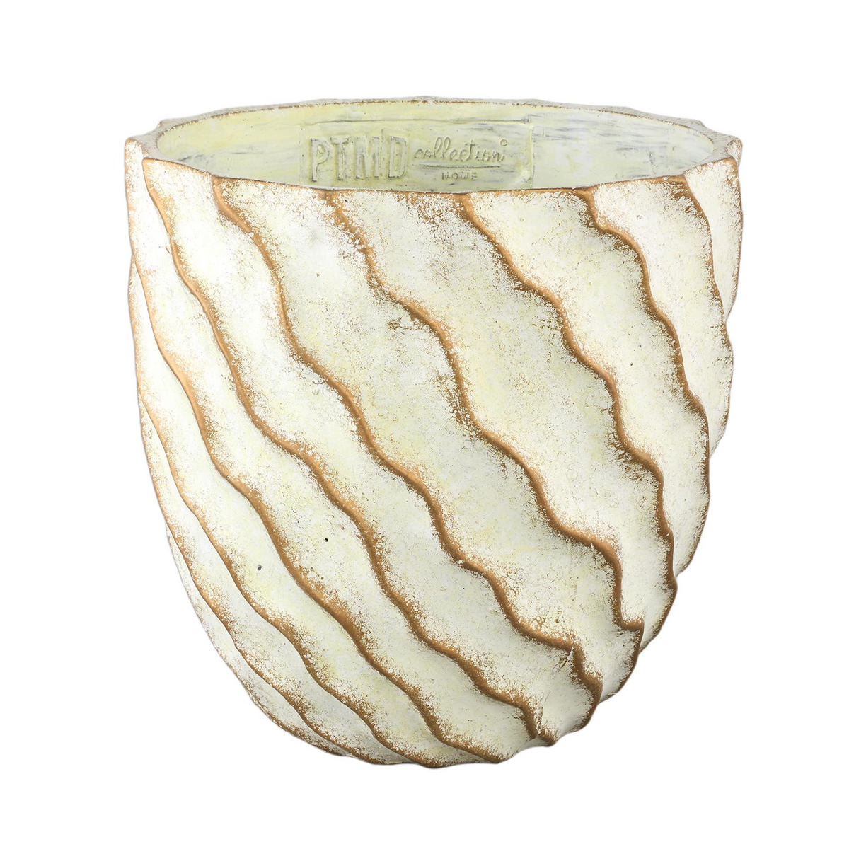 TOPF Sharlae Beige 40/40/40cm - Beige, Stein (40cm) - PTMD Collection