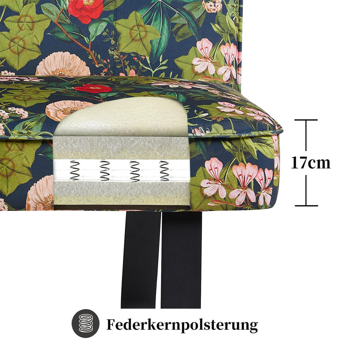 SITZBANK EMILIA - Multicolor, Metall (140/88/65cm) - DUBI Möbel