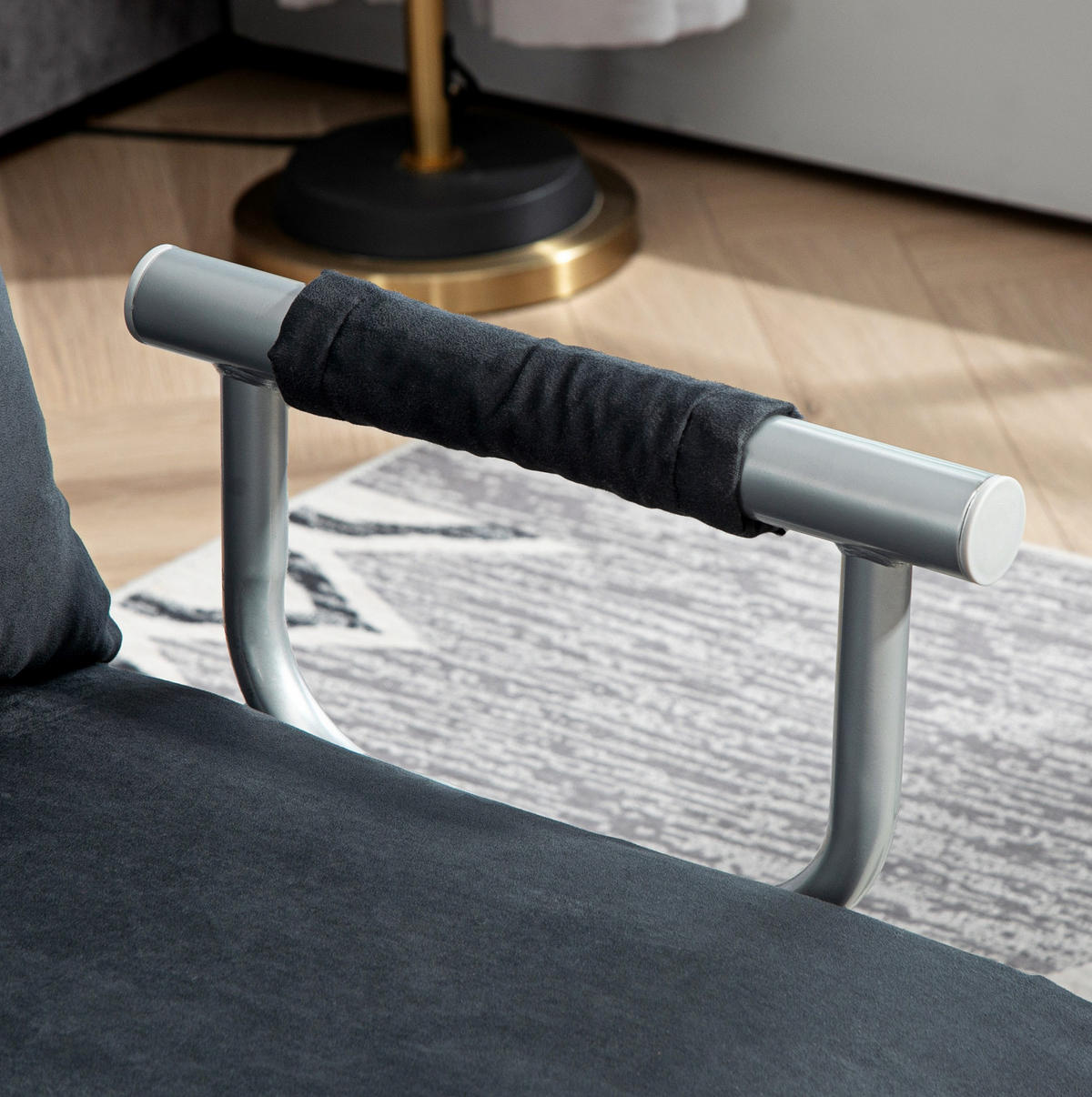 SCHLAFSOFA mit Metallgestell, verstellbarer Rückenlehne 111/80/78 cm Schwarz - Schwarz, Metall (80/78/111cm) - Redom