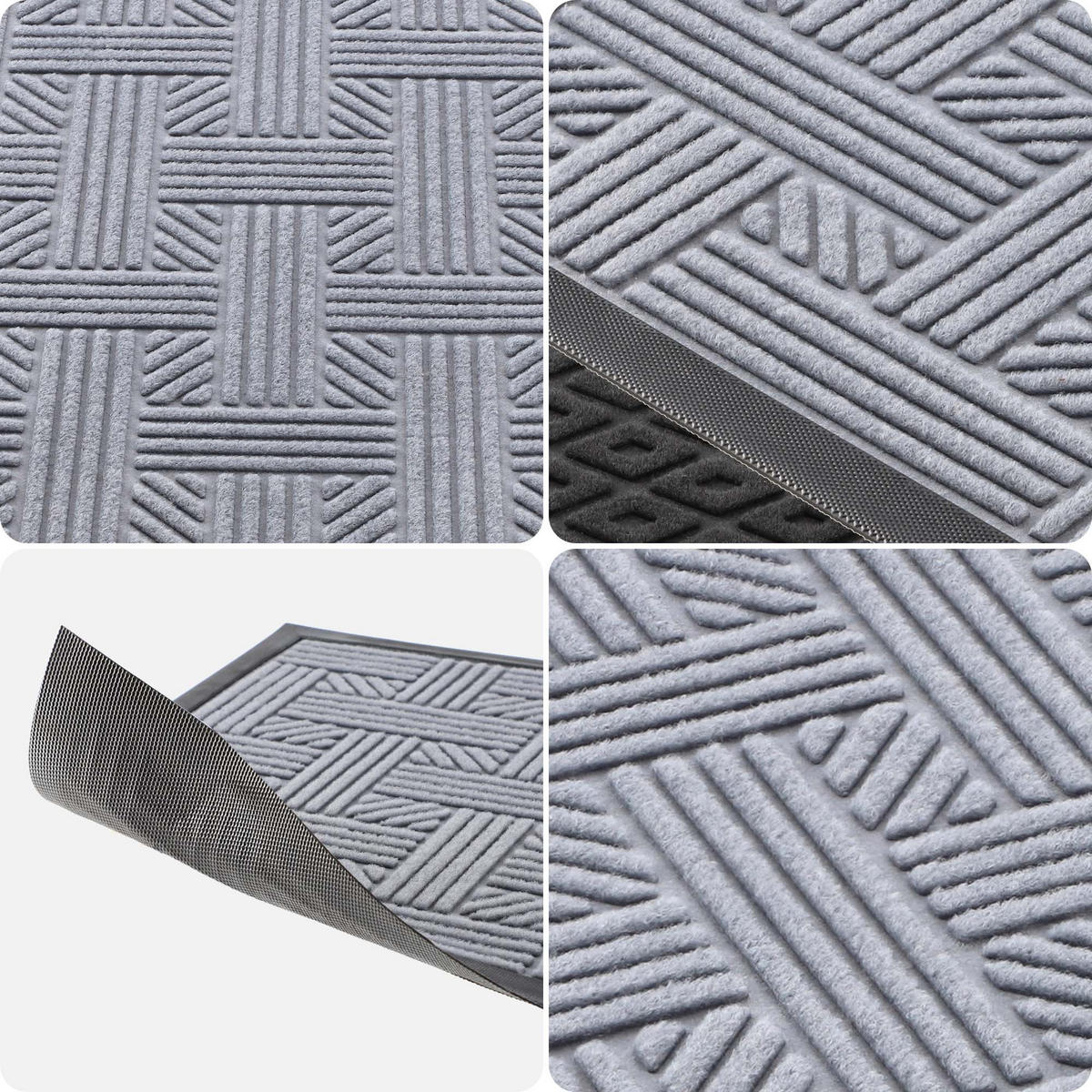 FUSSMATTE 60 x 40 cm, rechteckig - Grau, Kunststoff (60/40cm) - KADAX