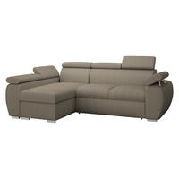 ECKSOFA Boston Mini Premium Cord 2RLC, Seite: Links LC+2R - Chromfarben/Naturfarben, Holz/Textil (255/170cm) - MIRJAN24