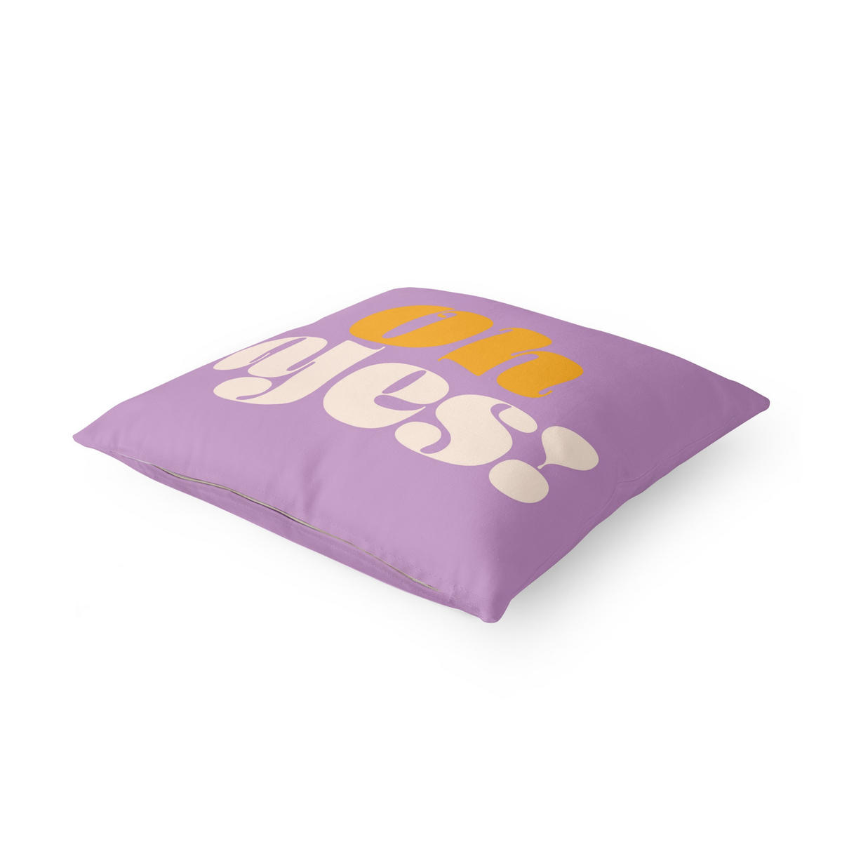 DEKOKISSEN Retro Typografie Oh Yes 40/40 cm - Violett, Textil (40/40/10cm) - Bilderwelten