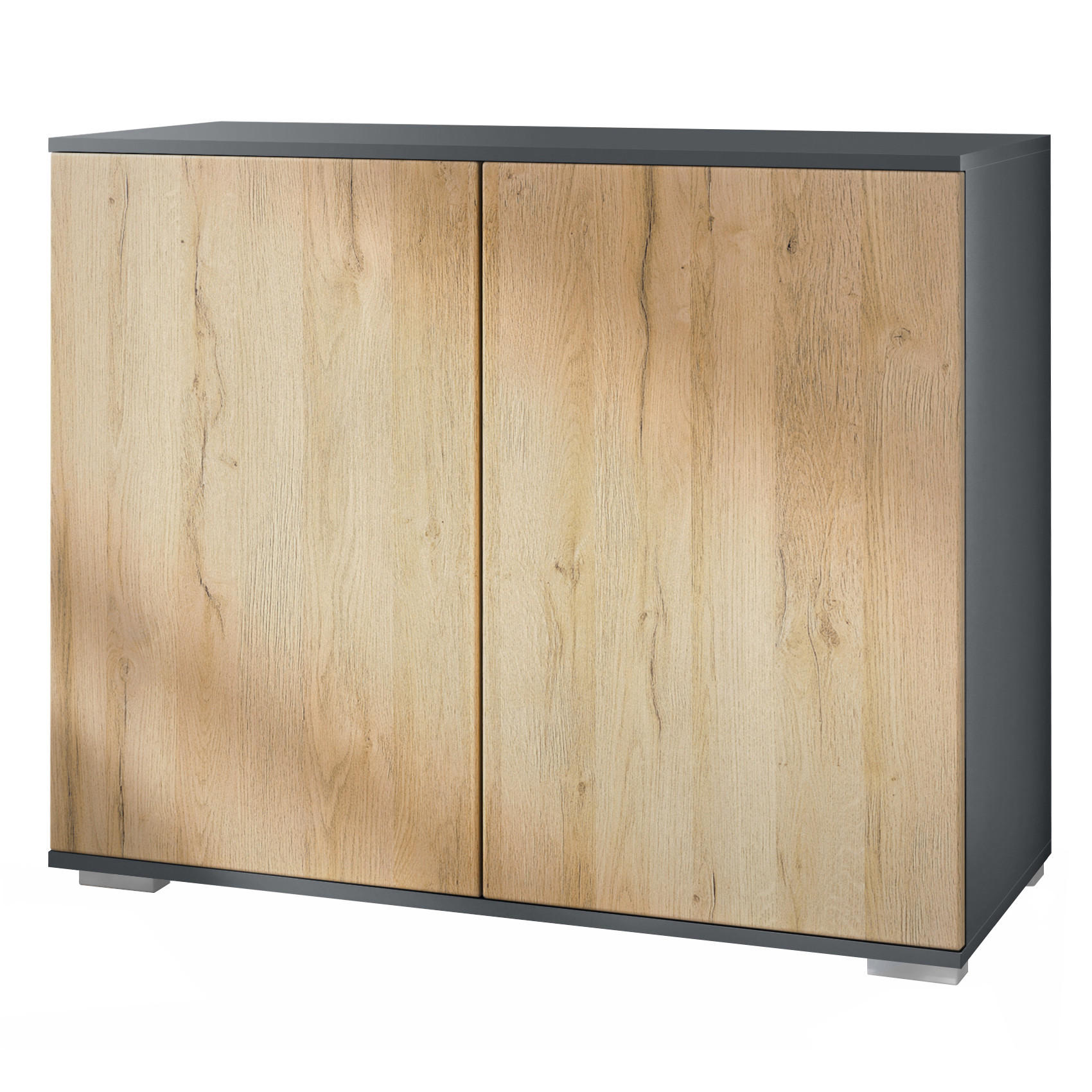 KOMMODE Skadu Eiche Natur - Eichefarben, Holzwerkstoff (92.5/75.5/35cm) - Vladon