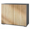 KOMMODE Skadu Eiche Natur - Eichefarben, Holzwerkstoff (92.5/75.5/35cm) - Vladon