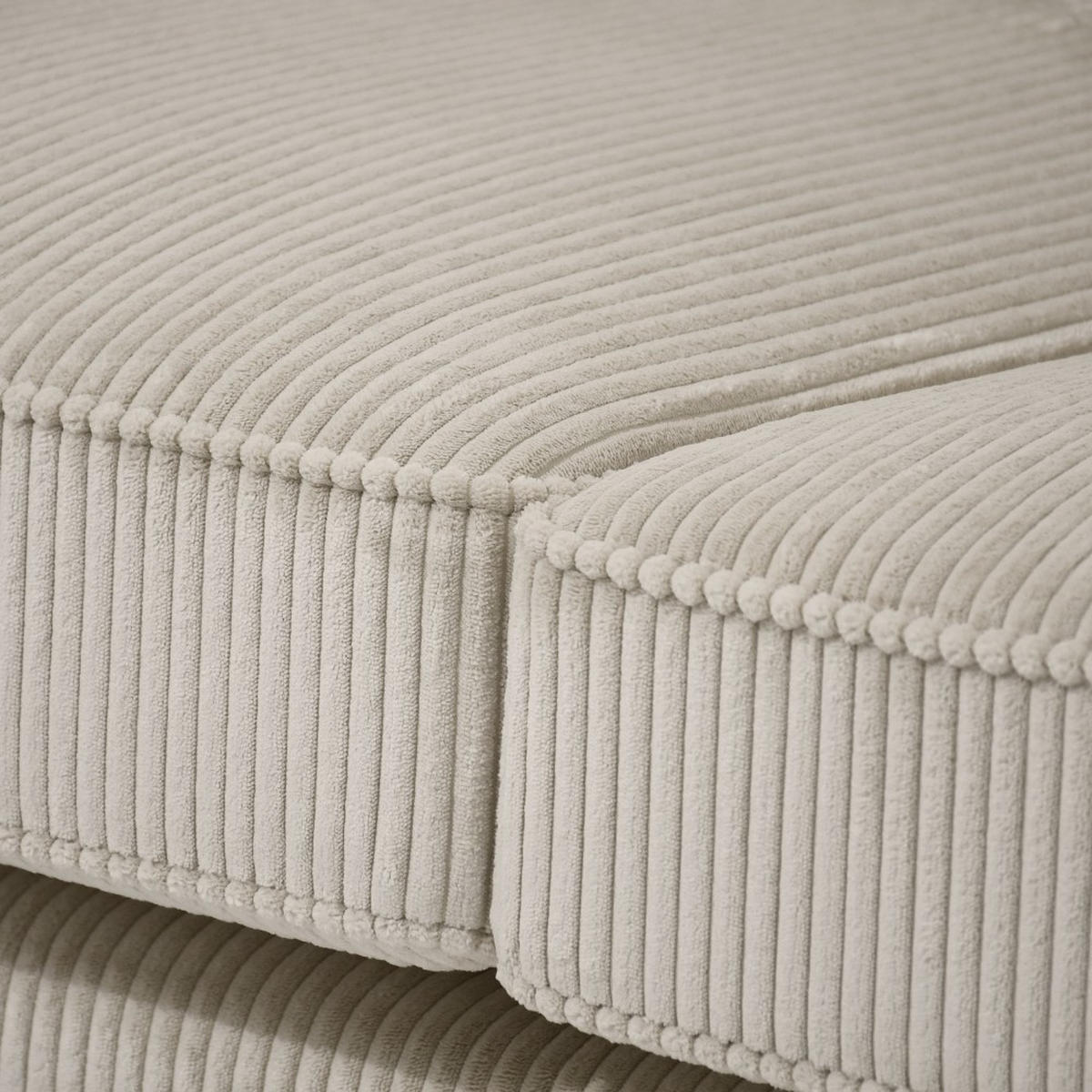 ECKSOFA Pablo ohne Schlaffunktion, mit abgerundeter Ottomane, links, Beige - Beige, Textil (319/196cm) - Beautysofa