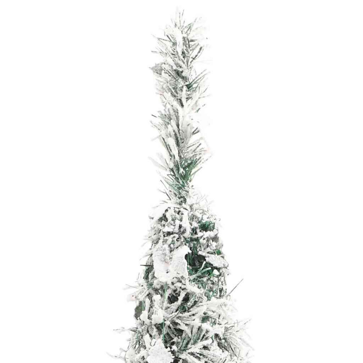 POP-UP-WEIHNACHTSBAUM Künstlich Beschneit 100 Leds 150 Cm - Weiß, Kunststoff (150cm) - vidaXL