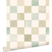 TAPETE Karomuster 50 x 900 cm - Beige, Papier (50/0.1cm) - ESTAhome