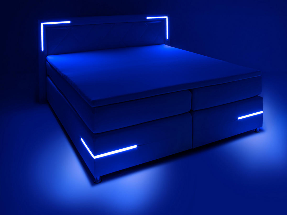 BOXSPRINGBETT Arizona Weiß 160/200 cm H2/H3 Kunstleder - Weiß, Textil (160/200cm) - wonello