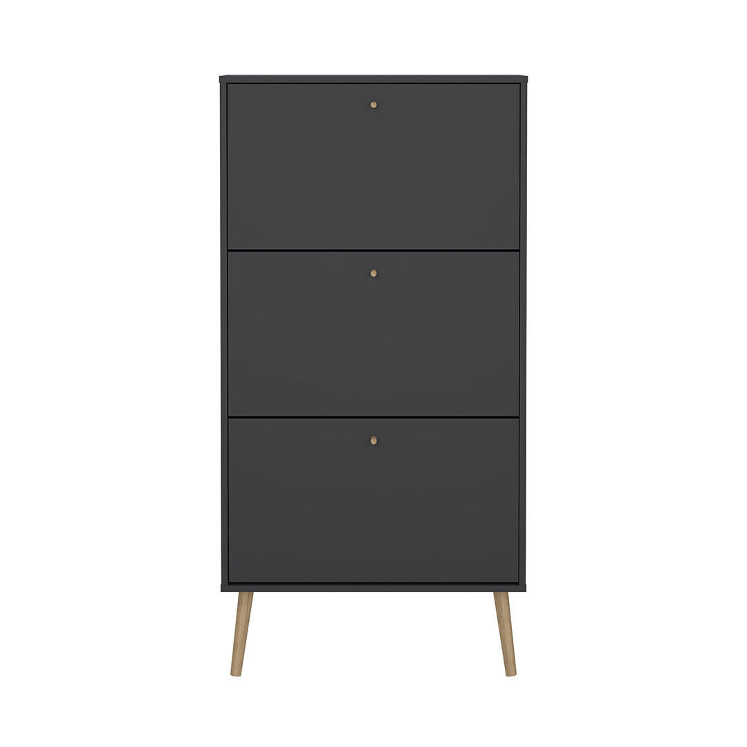SCHUHSCHRANK, Bodo, Grau, Holzwerkstoff, 71 x 24 x 140 cm - Grau, Holzwerkstoff (71/140/24cm) - ebuy24