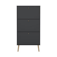 SCHUHSCHRANK, Bodo, Grau, Holzwerkstoff, 71 x 24 x 140 cm - Grau, Holzwerkstoff (71/140/24cm) - ebuy24