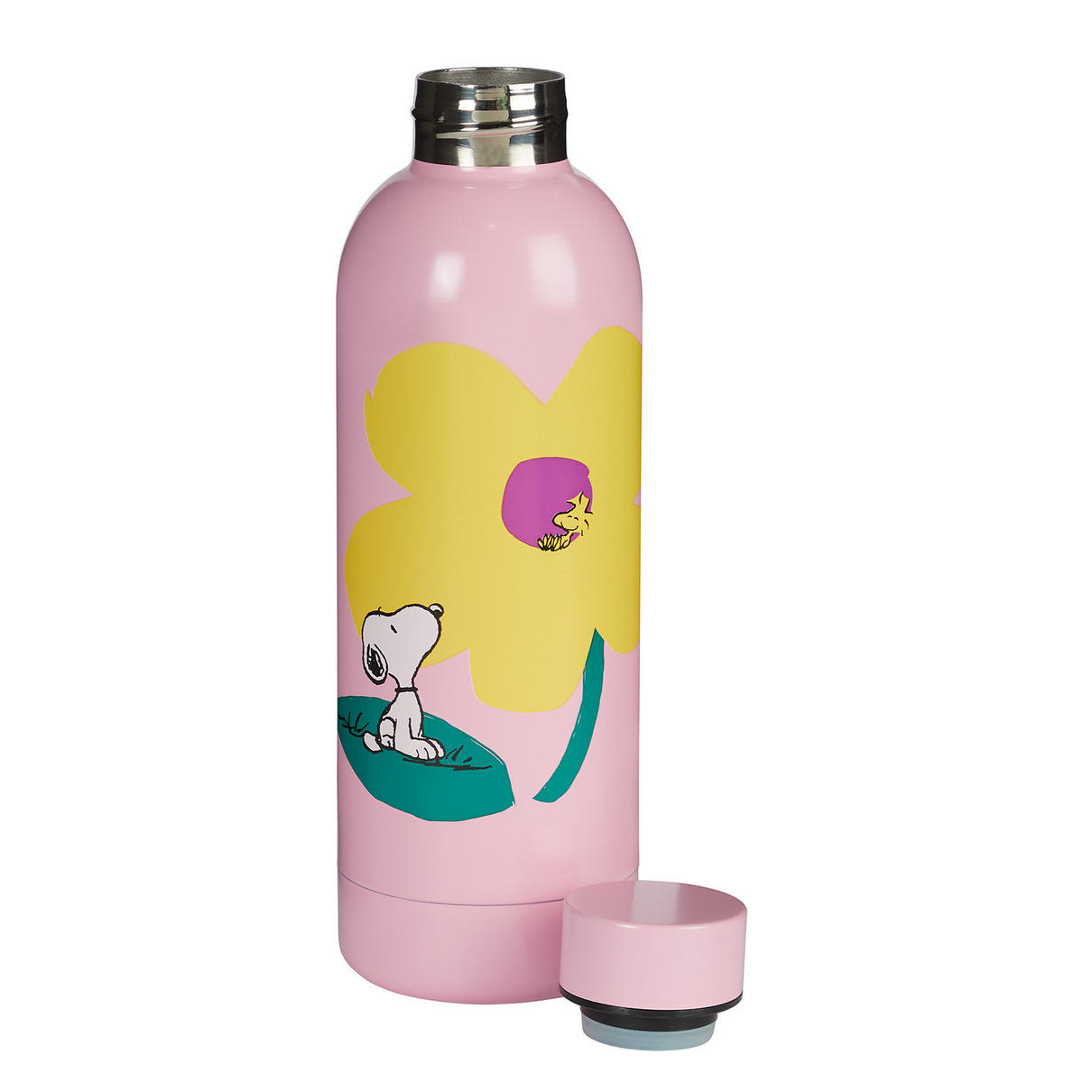 TRINKFLASCHE Peanuts - Rosa, Metall (0.5L) - Butlers