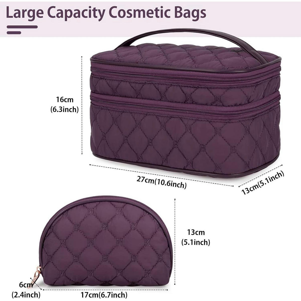 KULTURTASCHE 2-teiliges Set Violett - Lila, Textil (13/16/27cm)
