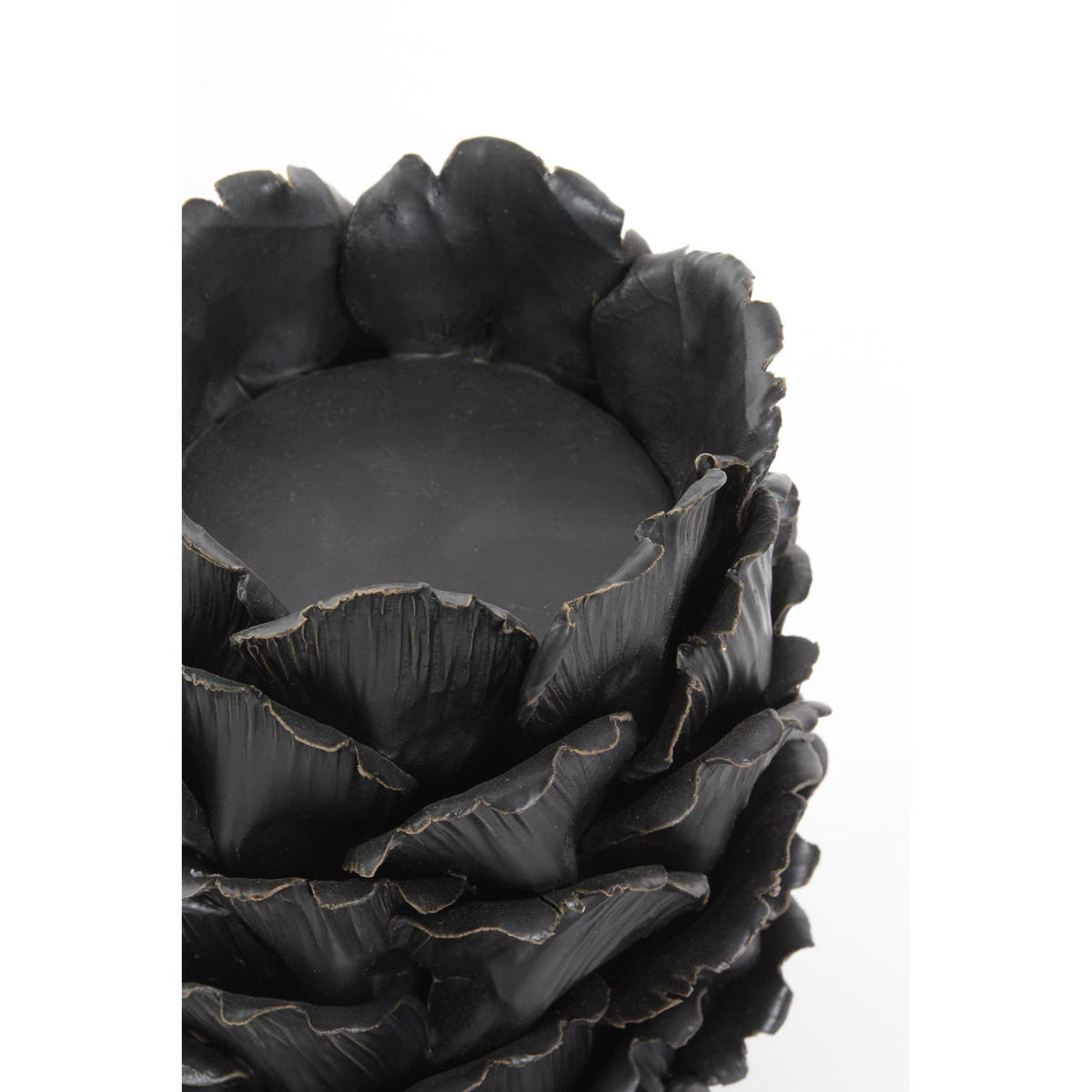 WINDLICHT Tapanui Schwarz 14/14/15.5 cm - Schwarz, Keramik (14/15.5/14cm) - Light & Living