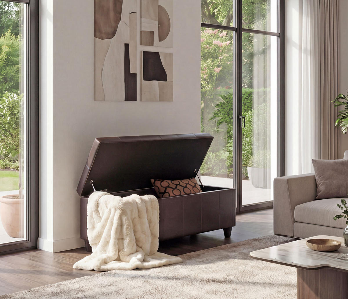 AUFBEWAHRUNGS-TRUHE Braun - Braun, Textil (114/45/45cm) - MCW