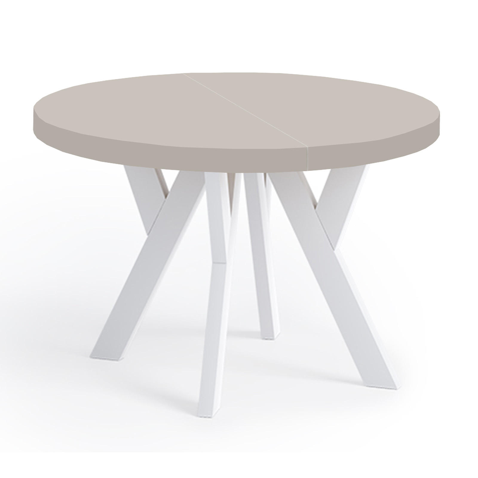 ESSTISCH Runder Ausziehbarer PERO 110/210 Kaschmir / Weiß - Kaschmir/Weiß, Holz (110/210/77cm) - Dekori_Interiors