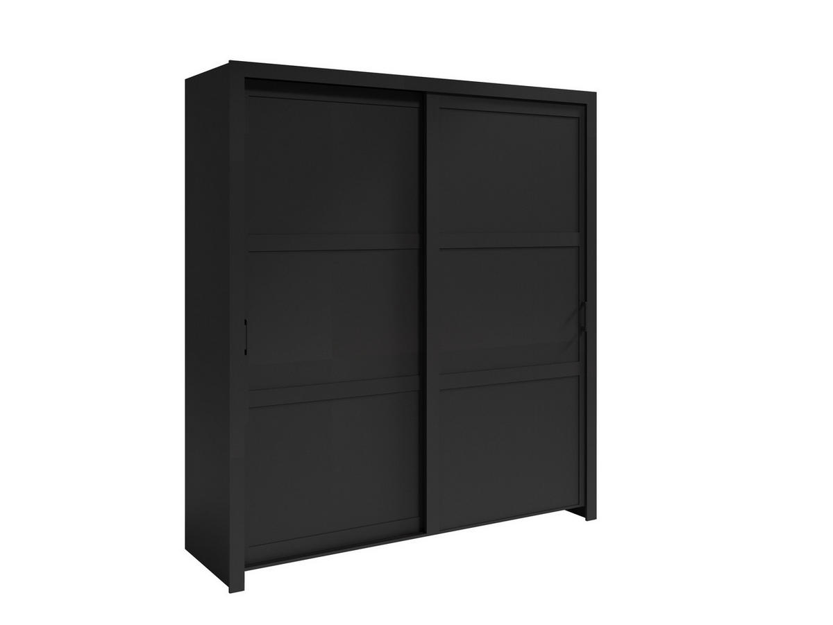 SCHIEBETÜRENSCHRANK - Kleiderschrank Sahara - 185 - Schwarz - Schwarz, Holzwerkstoff (185/206/60cm) - Möblo