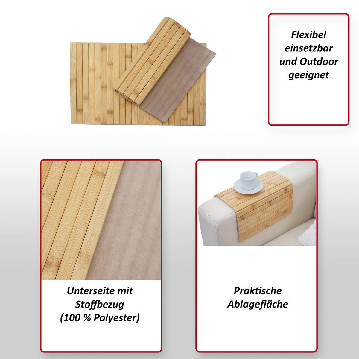 TISCHSET rechteckig Braun 2-teilig-Set - Braun, Holz (30/45/1cm) - MCW