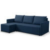 ECKSOFA Kriso Blau, mit Schlaffunktion und Bettzeugstauraum - Blau, Holzwerkstoff (217/138cm) - Bettso