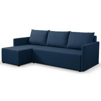 ECKSOFA Kriso Blau, mit Schlaffunktion und Bettzeugstauraum - Blau, Holzwerkstoff (217/138cm) - Bettso