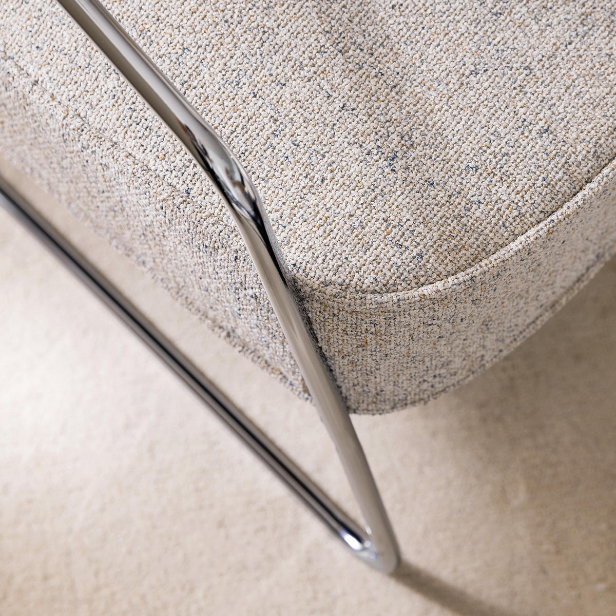 SESSEL - Webstoff - Beige, Textil/Metall (60/59/69cm) - home24