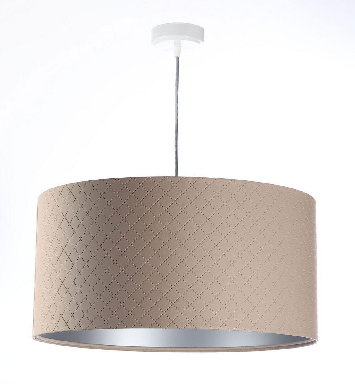 HÄNGELEUCHTE Silber 50/25 cm - Beige/Silberfarben, Kunststoff (50/0.8/25cm) - ONZENO